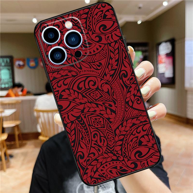 Maori Polynesian Samoan Tribal Case For iPhone 17 16 15 13 12 11 14 Pro Max Mini Plus 16e 17 Air Bumper Cover Accessories