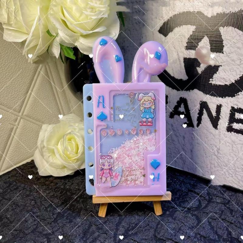 Shaker Resin Molds Rabbit Ear Notebook Shape Silicone Quicksand Molds Resin Casting Mold DIY Making Supplies for Crafts