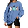 Women's Neck Long Sleeve Comfy Sweatshirt Casual Loose Fit Color Halloween Print Pullover