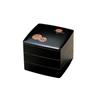 Wakaizumi Dinner Black with Red Gold Lacquerware, 3-Tiered Box, D.X6.5, Interior, Lined, H-150-15A