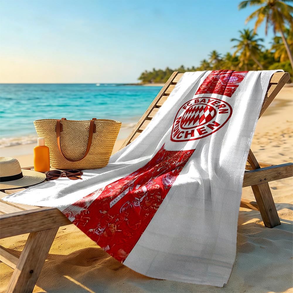 Fc Bayern München E.v Fan Beach Towel Soft Durable Quick-Dry Comfortable Lightweight Suitable for Swimming, Gym, Camping, Yoga Vacation