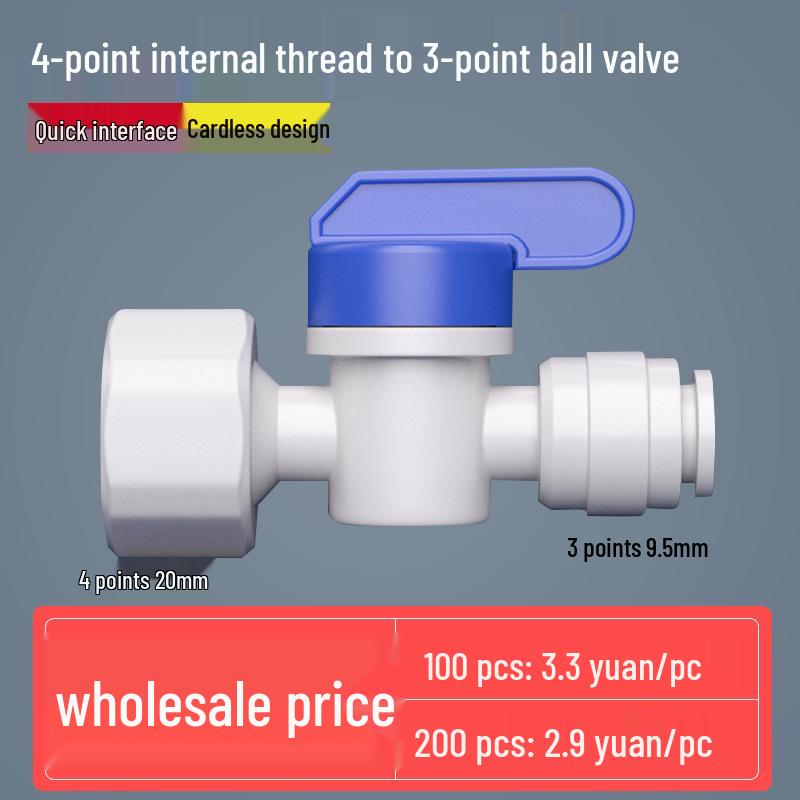 Three-Way Ball Valve Quick Connector for Water Purifier