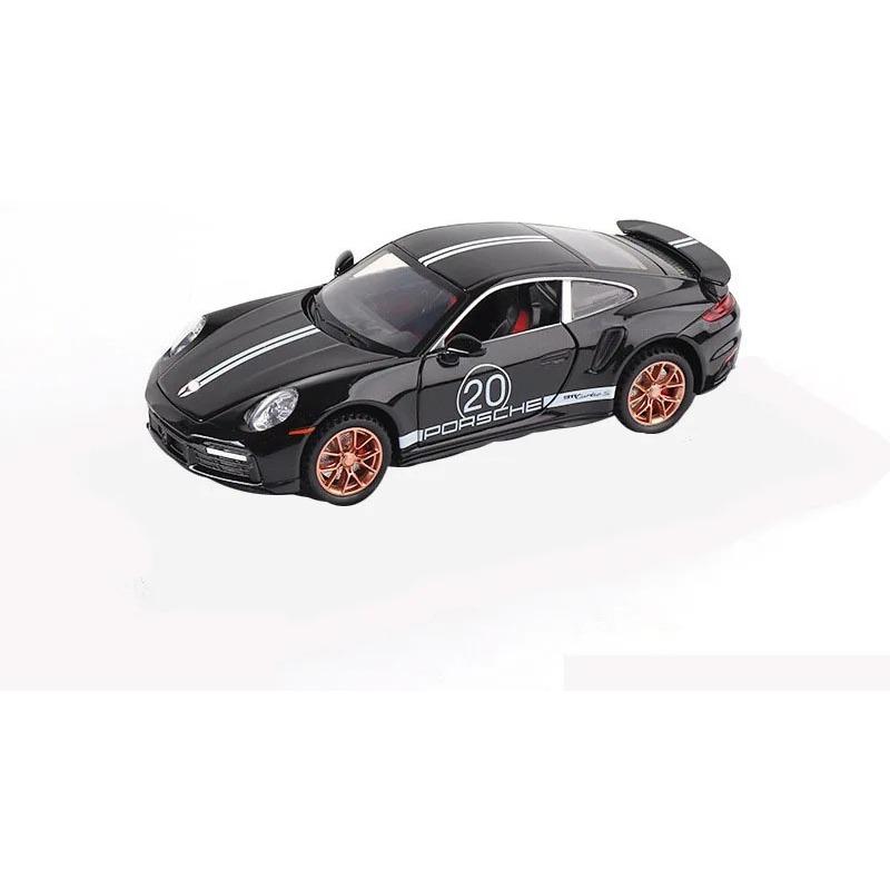 

1/32 Porsche 911 Turbo-S Модель автомобиля Высокая имитация литые игрушки со звуком и светом инерционные транспортные средства украшения игрушки для детей чёрный