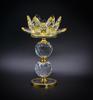 Seven-Color Lotus Crystal Glass Candle Holder for Buddhist Offering Table