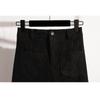 DIMANAF 2025 Plus Size Autumn Winter Women Skirts Short Corduroy Elastic Waist Trousers Oversize 5XL Black Thicken