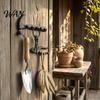 Durable Garden Hook Wrench Hammer Cast Iron Metal Wall Hook, Rustic Vintage Mounted Patio Coat Rack, Multi-functional Garage Tools Key Holder