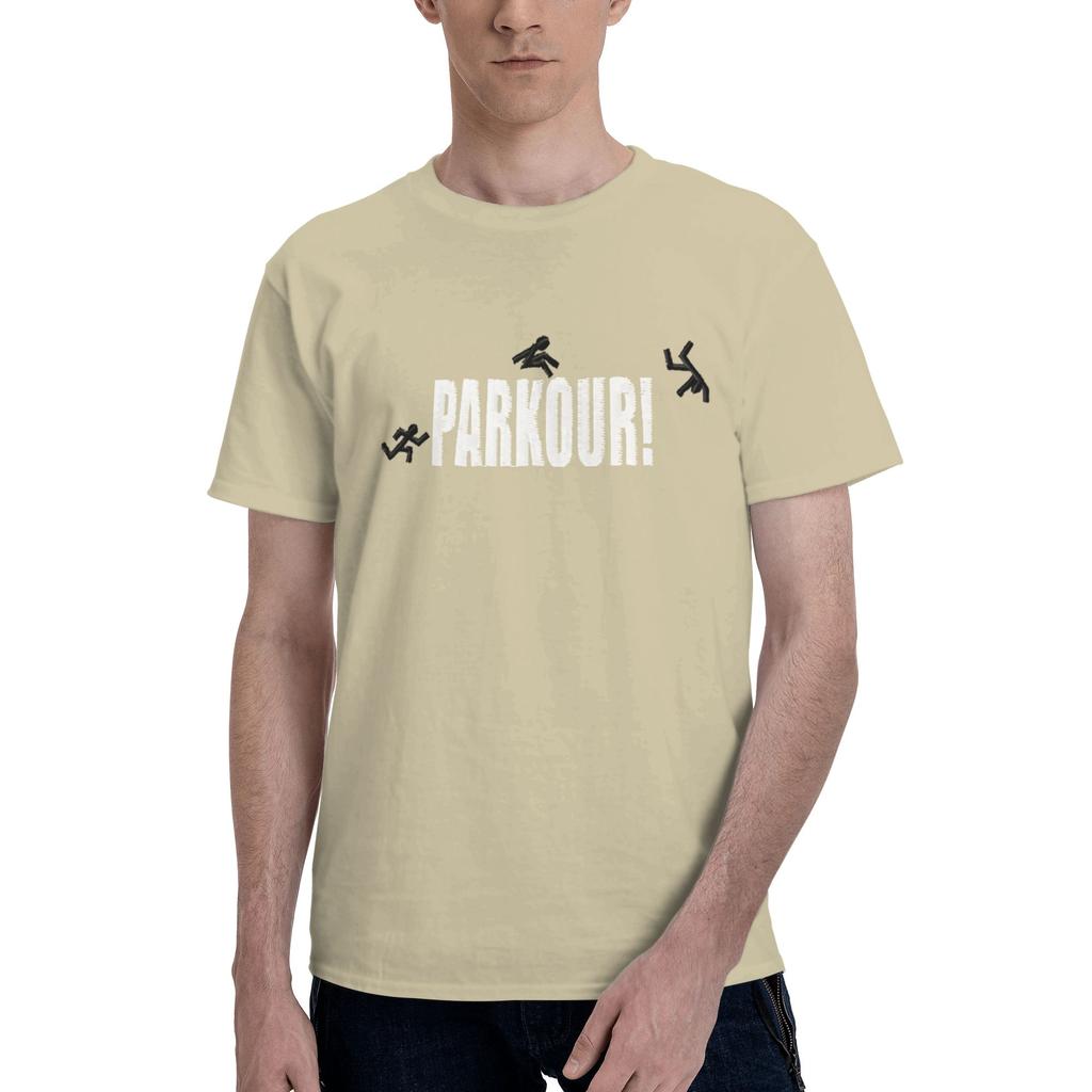 Parkour Men T Shirt Parkour Creative Tees Short Sleeve Crew Neck 100 Cotton Unique Clothing TShirt