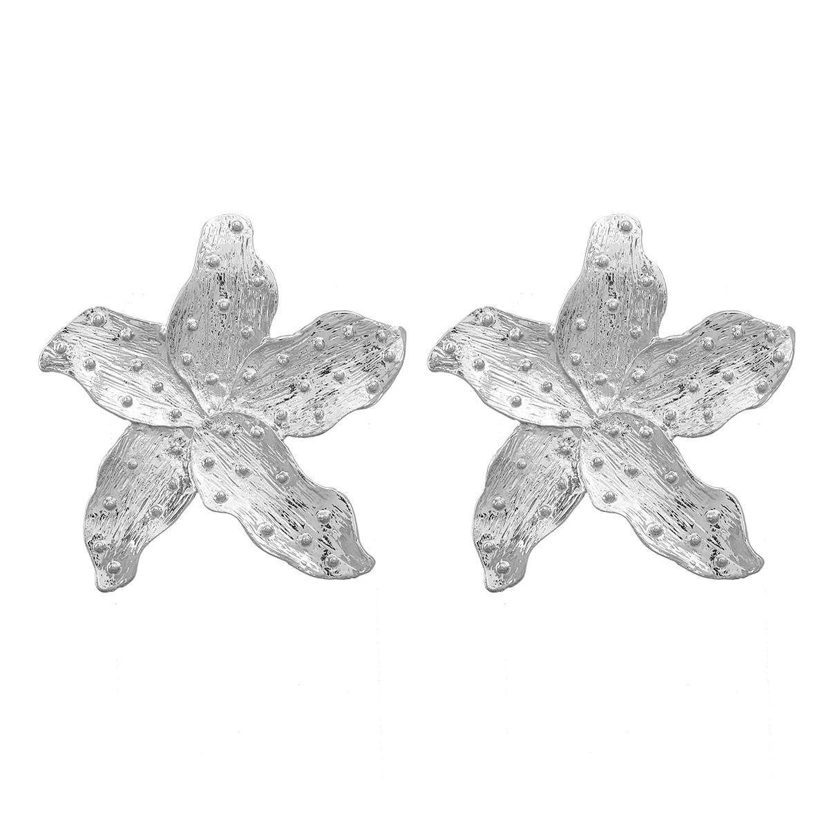 

Metal Irregular Flower Earrings Women s Classic Vintage Dangle Earring Party Zircon AccessoriesZAA медный