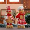 Christmas Retractable Biscuit Doll Christmas Couple Doll Pose for A Gift