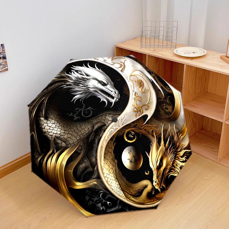 

1 PC Automatic Folding Umbrella - Various dragons Pattern, Portable & Foldable Design with 8 Ribs, Christmas Birthday Gifts