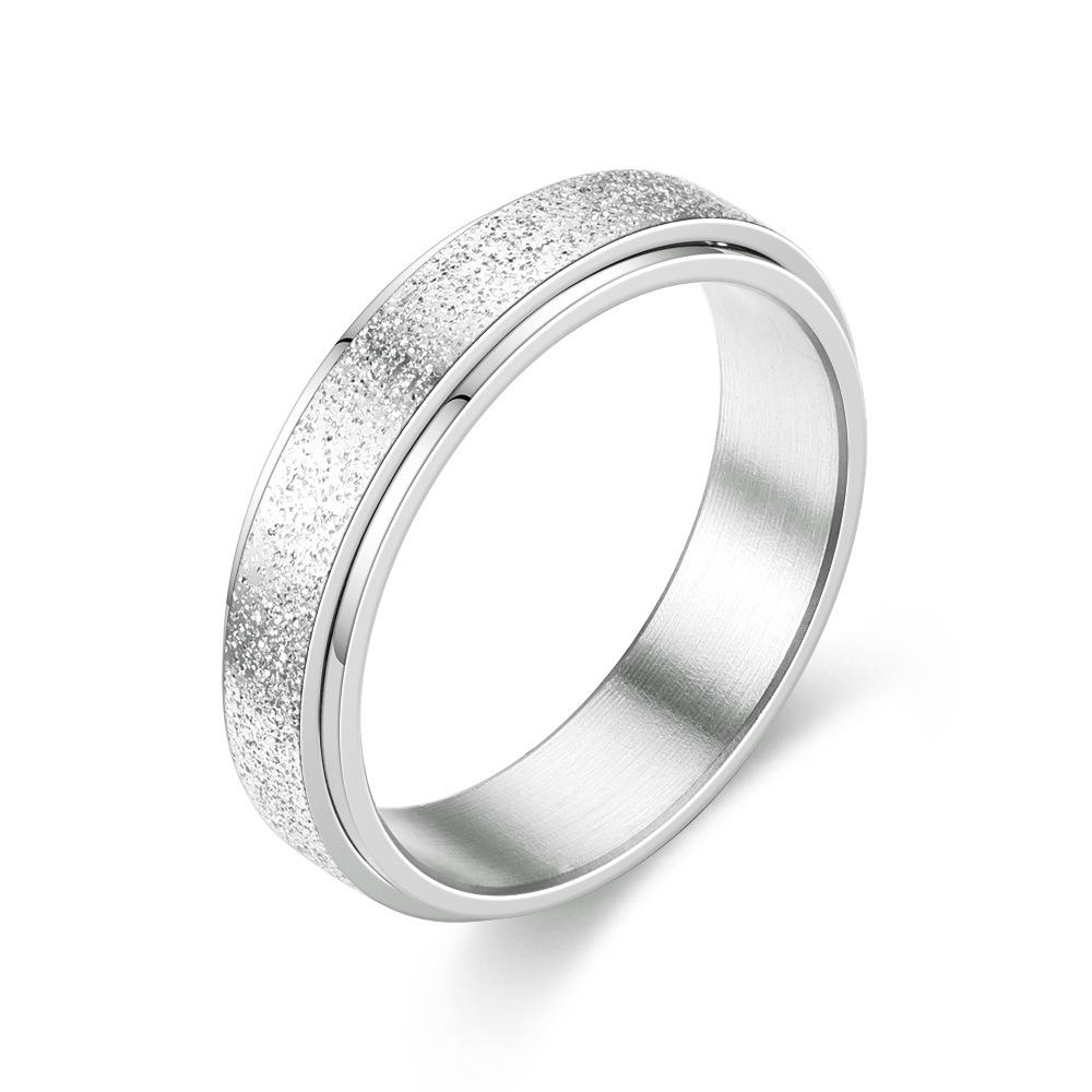 European & American Titanium Steel Moon & Star Rotating Couple Ring Set