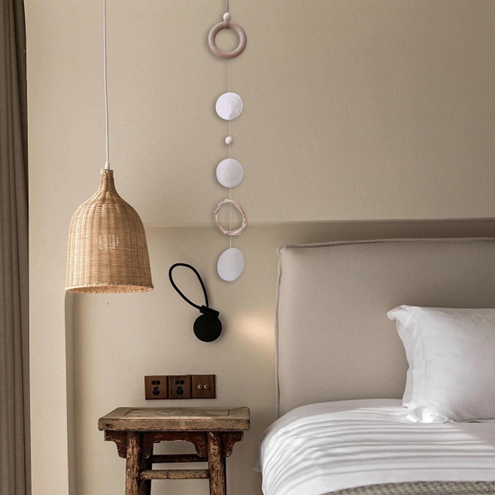 

Nordic Rattle Kids Room Hanging Decoration Handmade Wooden Beads Shell Wind Chime A