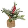 Christmas Decoration, Christmas Tree Wreath In Jute with Rowan Berries, 34 Cm