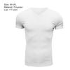 Men T-shirt V Neck Slim Fit Solid Color Breathable Summer Top Daily Garment