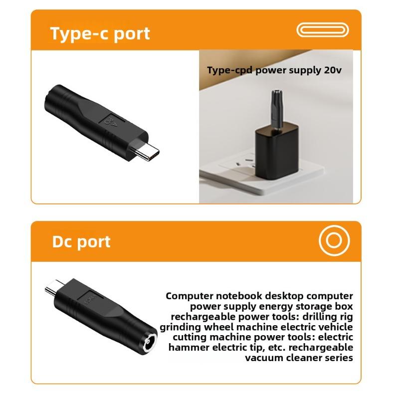 1Pc USB C Male To DC Female Power Cable PD100w Type-C Power Adapter Converter Plug for Starlink Mini DC5.5X2.1 Charging Cable