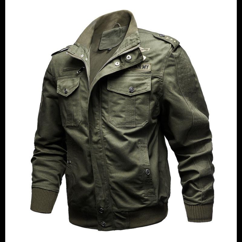 Frühlings- und Herbst-Herrenjacken aus reiner Baumwolle, dünne Militärjacken in großen Größen