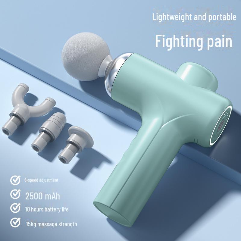 

Professional Fascia Gun Massager – Muscle Relaxation & Fitness Equipment 6-speed adjustment + 4 massage heads м ята зелений колір