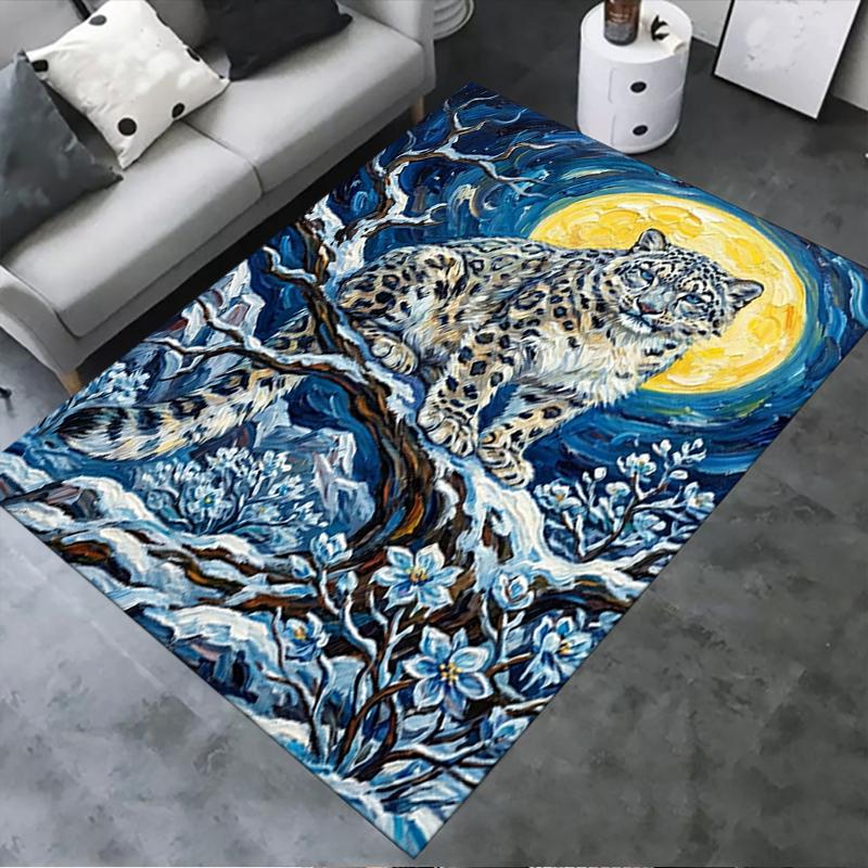 2025 New Snow Leopard Animal Carpet Rug for Living Room Bedroom Home Sofa Decoration,Kids play Non-slip Floor Mat114