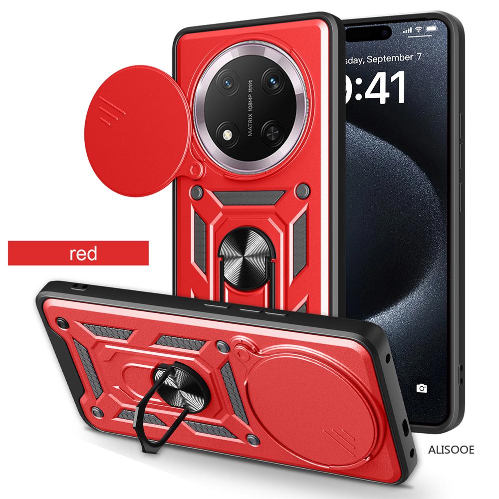 For Honor Magic 7 Lite 5G Case Slide Camera Ring Holder Shockproof Phone Cover for Honor Magic7 Lite Armor Fundas