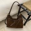 Retro Suede Tote Bag for Women, Fashionable Commuter Shoulder Bag, Large Capacity Multi-Functional Handbag for Fall Winter