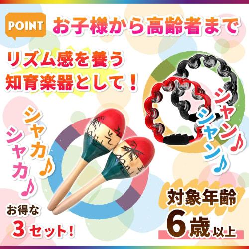 Archnote Maracas, Tambourine, Percussion, Shaker, Eurhythmics, Karaoke, Energizing Set, Red and Green Palm Tree