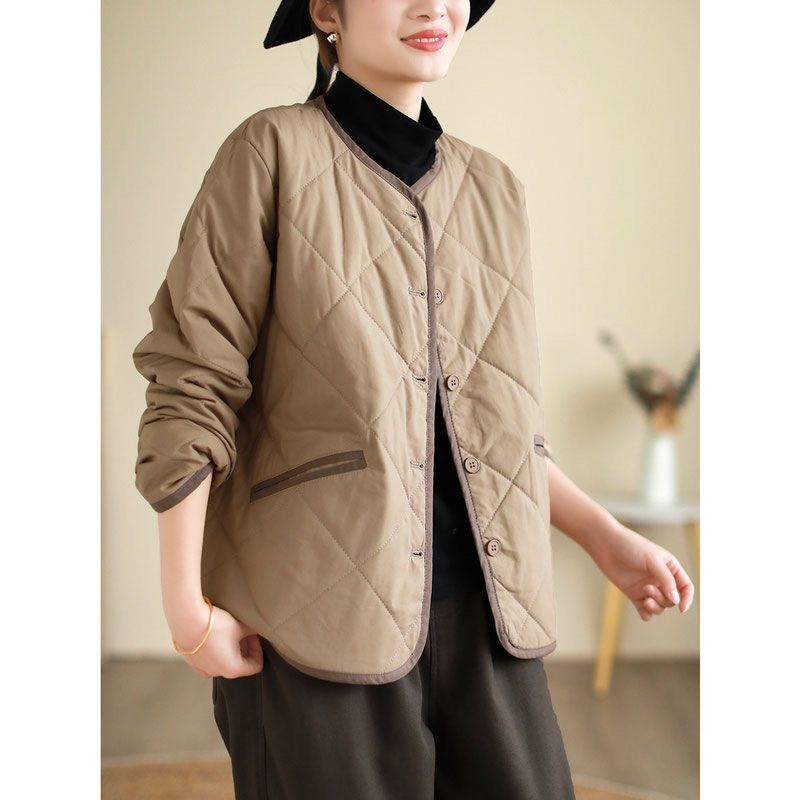 Frauen Jacke Herbst Winter Parkas Weibliche Mittleren Alters Mütter Lose licht Dünne Beiläufige Kurze Warme Baumwolle Gepolsterte Oberbekleidung