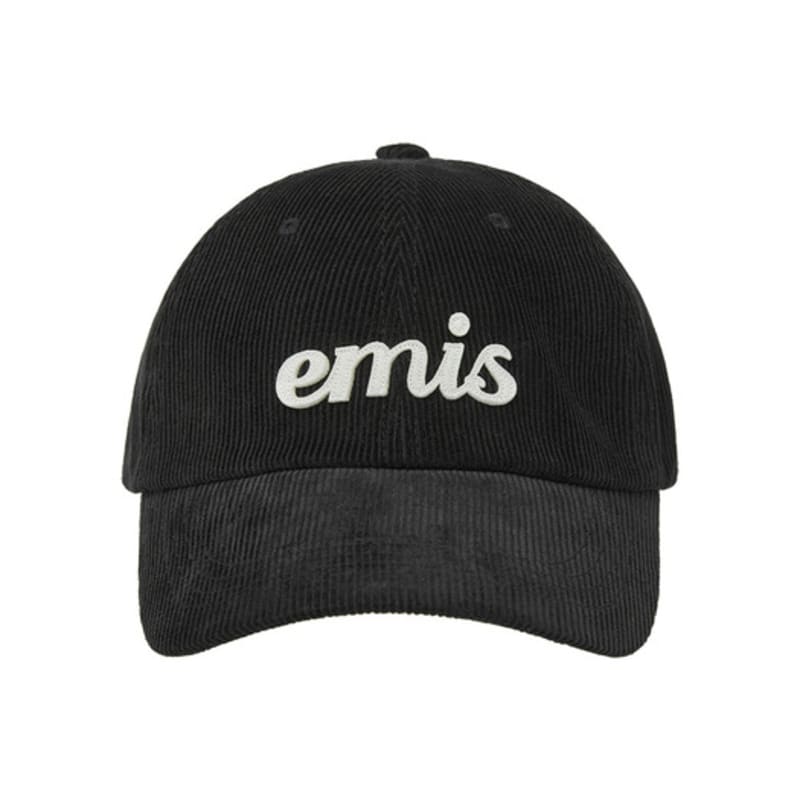 

EMIS APPLIQUE CORDUROY BALL CAP-BLACK BLACK