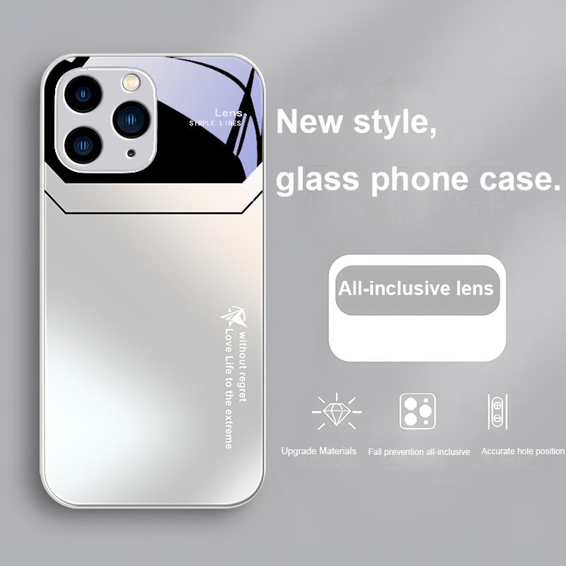 

Gradient Aurora Light Blue Green For Iphone 15 14 13 12 11 Pro Max XS XR 7 8 Plus 2020 2022 SE Tempered Glass Phone Case For iPhone 14 ProMax