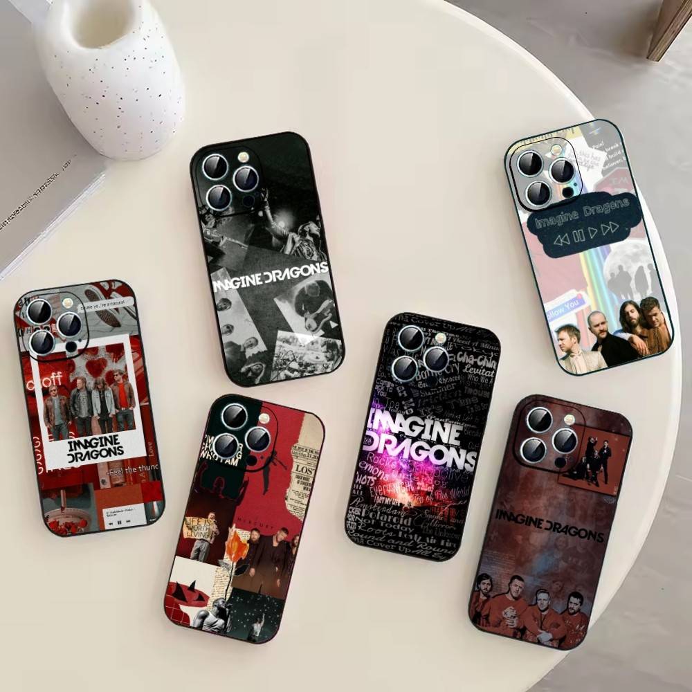 Band Imagine D-Dragons Phone Case For iPhone 17,16,15,14,13,12,11 Plus,Pro Max,XS,Soft Black Cover
