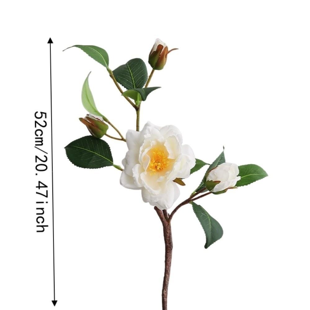 52cm Artificial Flower Branch Plastic Elegant Silk Camellia Flower Chinese Style Real Touch Fake Flowers Wedding Decor