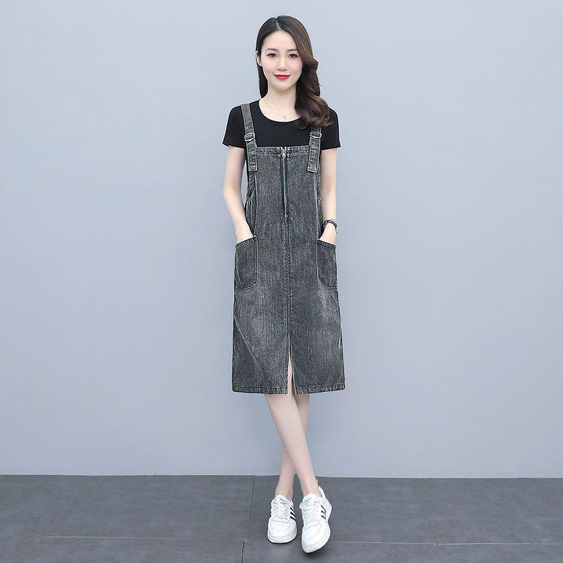 2026 Sommer Damenmode Latzhose Kleid Denim Latzhose einfarbig lässig schlankmachend