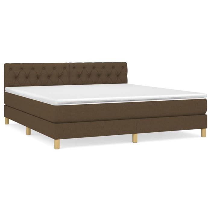 Cadre de lit avec matelas - Maison Exclusive - 160x200 cm - Marron foncé - Tête de lit réglable