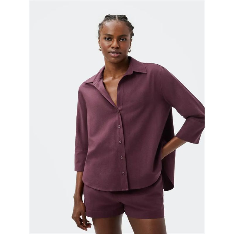 Foreign Trade Surplus Orders Tail Goods Official Website Spring and Summer New Linen Blend Loose Casual Women 3/4 Sleeve Shirts Simple