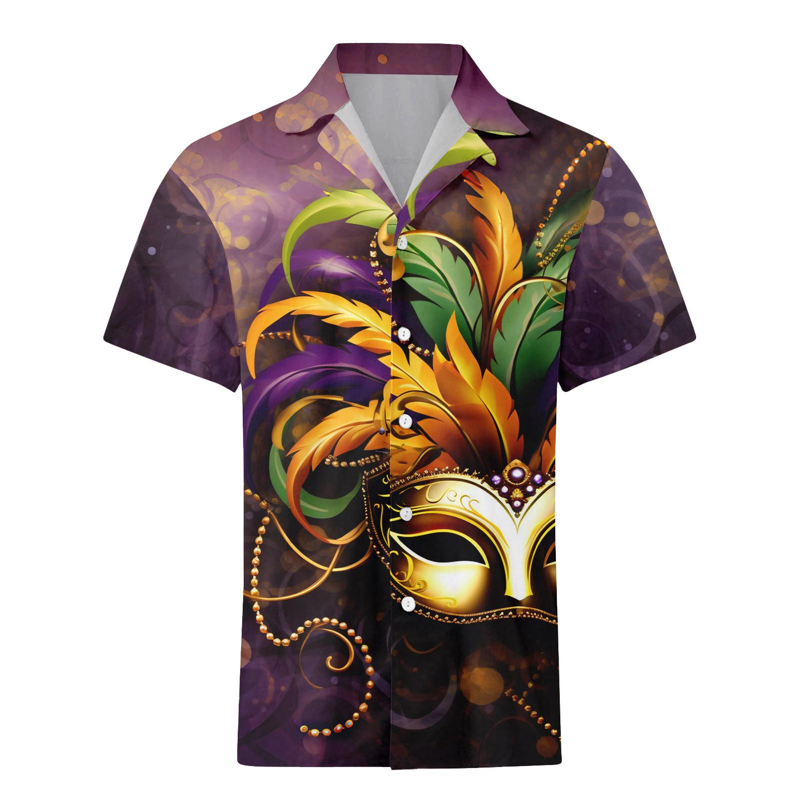 

Мужская повседневная рубашка с короткими рукавами и однобортным лацканом XXL