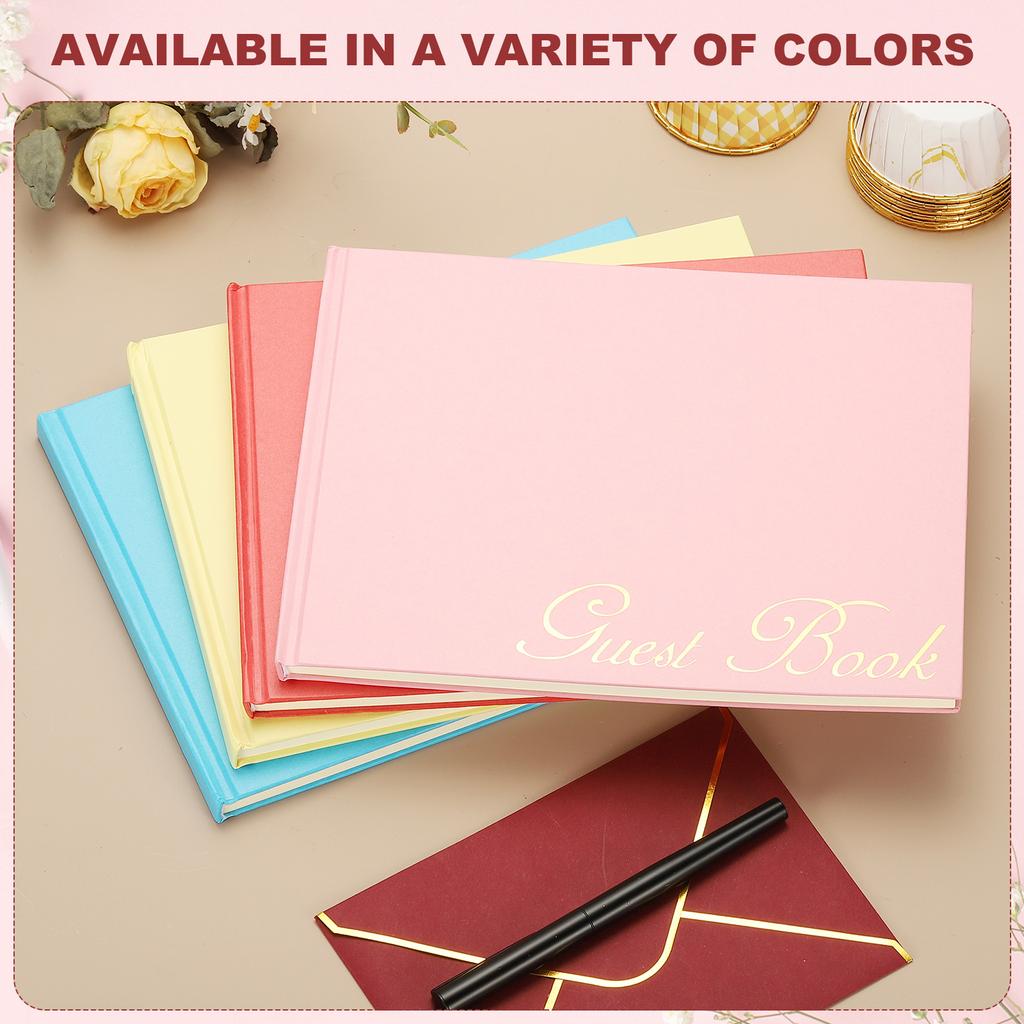 Elegant Guestbook 9x7" Offset Paper Wedding Guest Book Stylish Sign in Book with 50 Blank 120GSM Paper for Receptions Birthdays