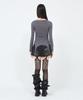 Sekeondeusolteu Layered Damaged Washed Denim Shorts (Raw Black)