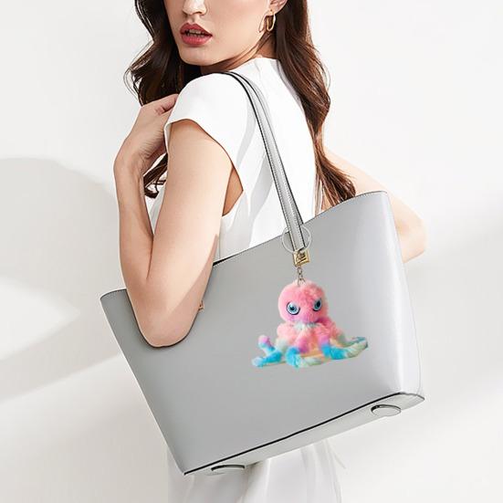 Přívěsek na klíče Plyšová chobotnice Tvar Přívěsek na klíče Dekorace Peněženka Auto Taška Měkký plyšový přívěsek Doplněk na batoh