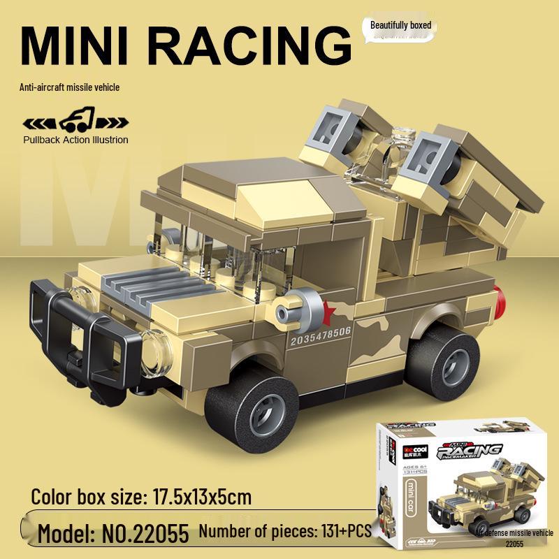 Pull-Back Assembly Toy Set: Campervan, Race Car, Ambulance, Fire Truck