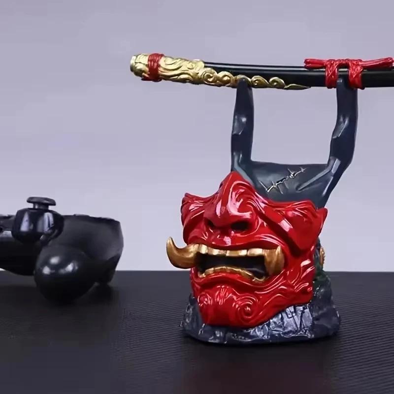Držák herního ovladače Tvář ďábla Bojovník Mečoruky Držák ovladače Vhodný pro Ps5/4Ps5/Ps4/Xbox/Switch Držák ovladače