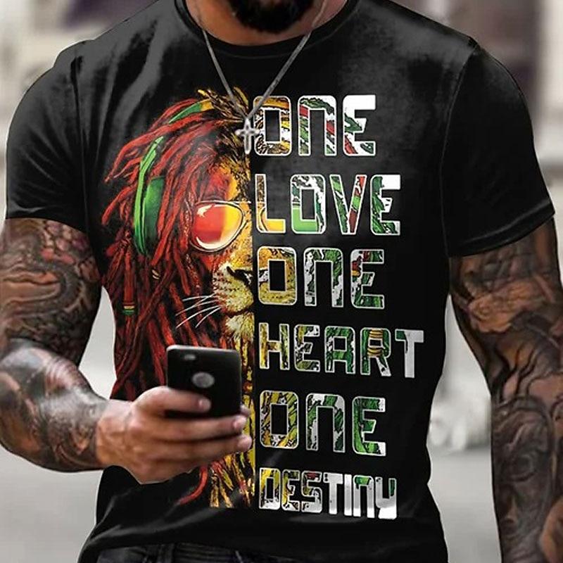 Men's Unisex Lion Graphic Prints T shirt Short Sleeve T shirt 3D Print Crew Neck Shirt Vintage Sports Casual Outdoo