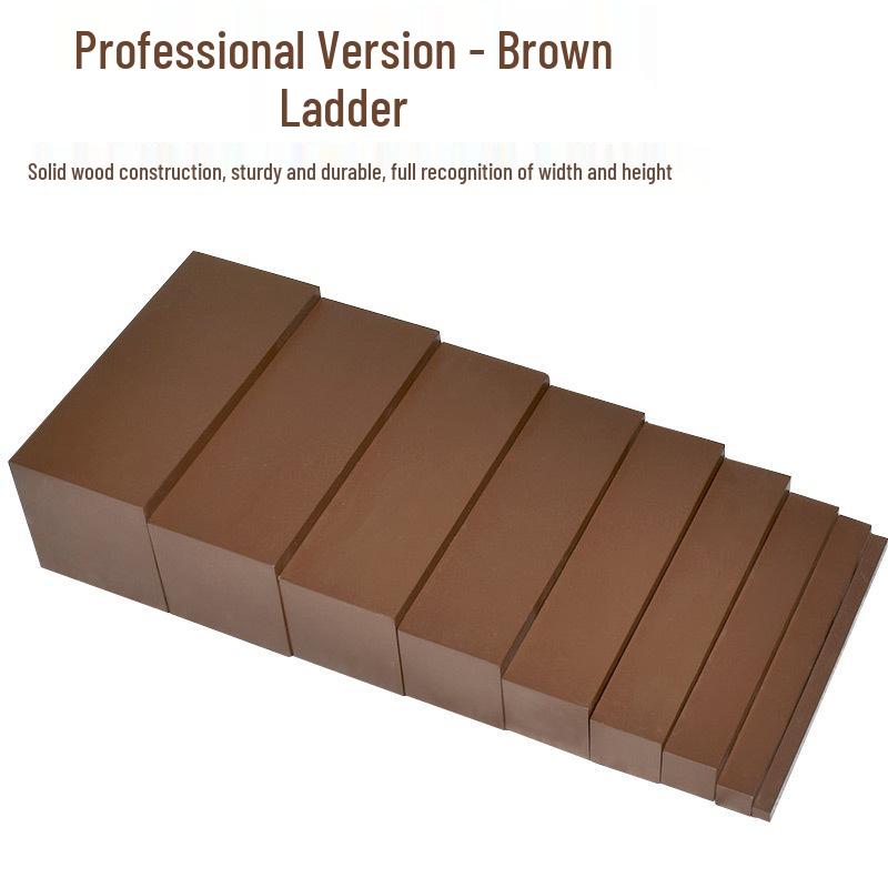 Montessori Braune Treppe Sensorische Lehrmittel - Holz Lernspielzeug für den Kindergarten