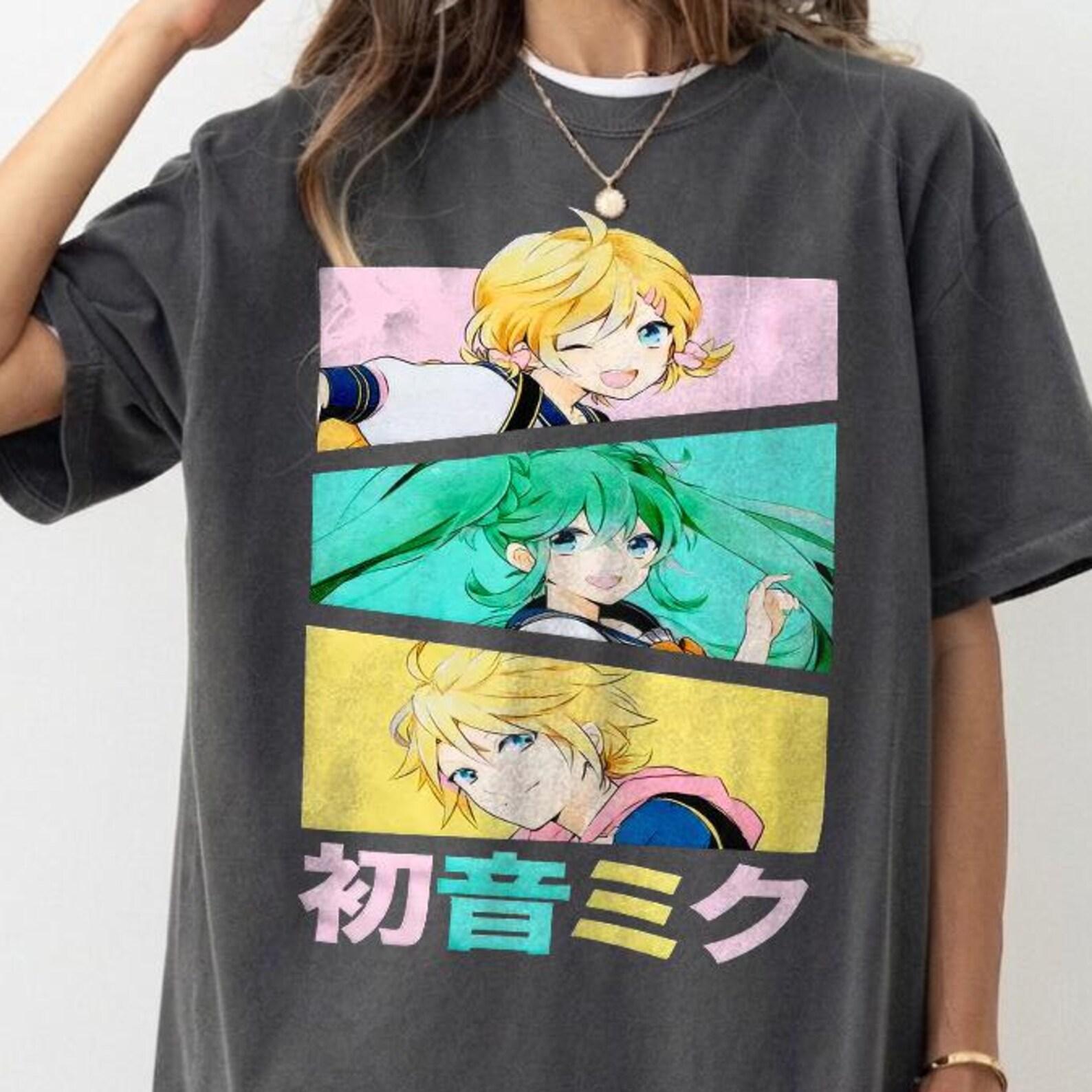 Comfort Colors® Hatsune Miku & Friends Shirt – Kagamine Len Shirt,Kagamine Rin Shirt,Vocaloid Anime Tshirt,Hatsune Merch,Vocaloid Sweater 4XL