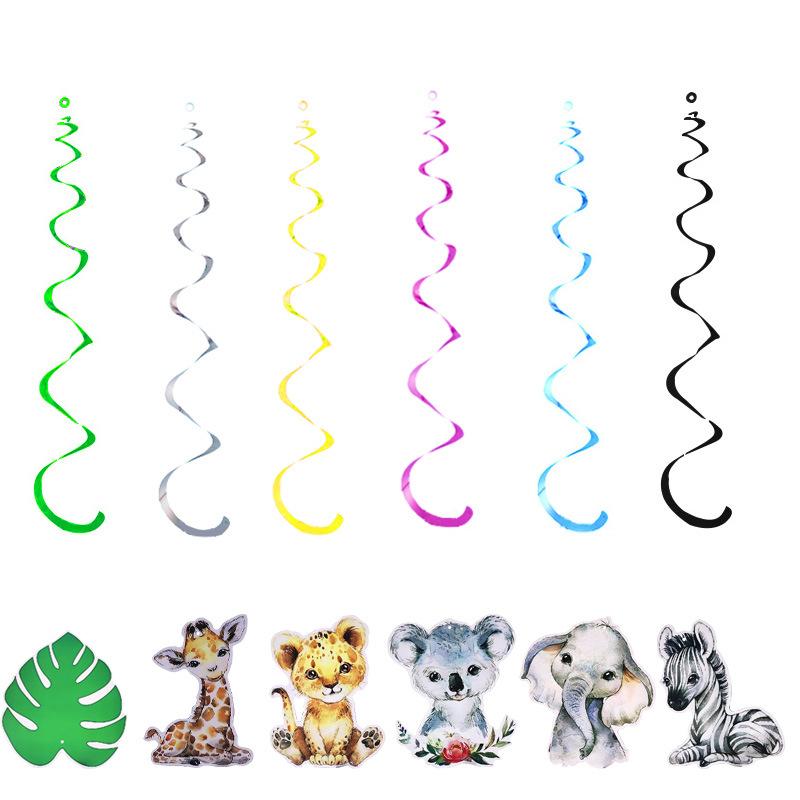 Dschungel-Tier-Geburtstagsparty-Dekoration Zoo-Partyzubehör Papier Teller Papiertassen Tischdecken Geburtstagsfest