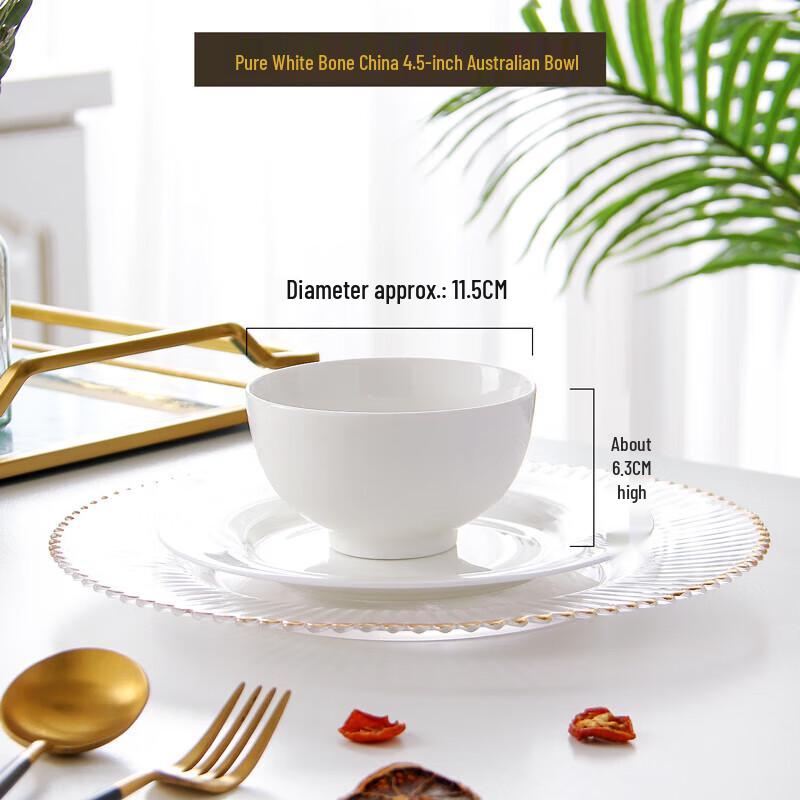 Tigelas de Sopa de Porcelana Óssea Branca Pura