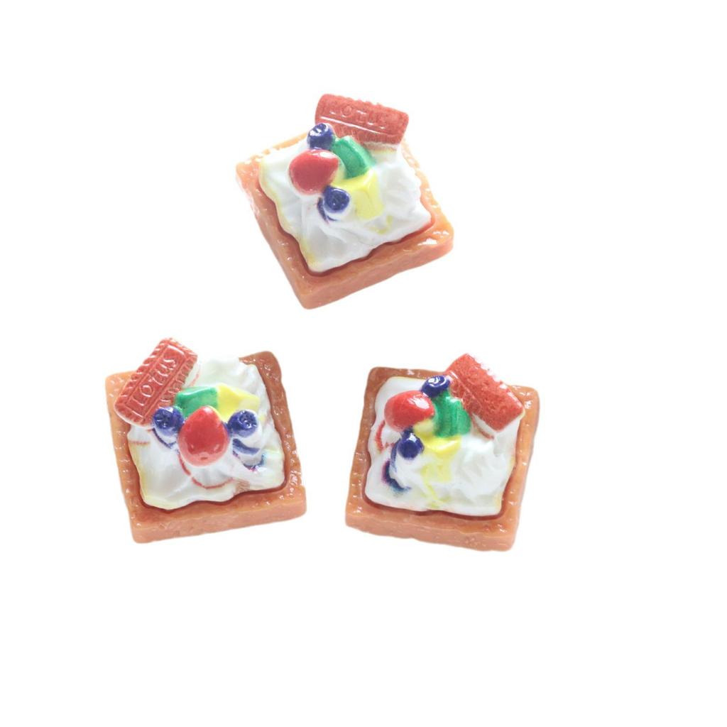 DIY Purple Sweet Potato Rice Ball Resin Toy Cake with Cream Glue Accessories