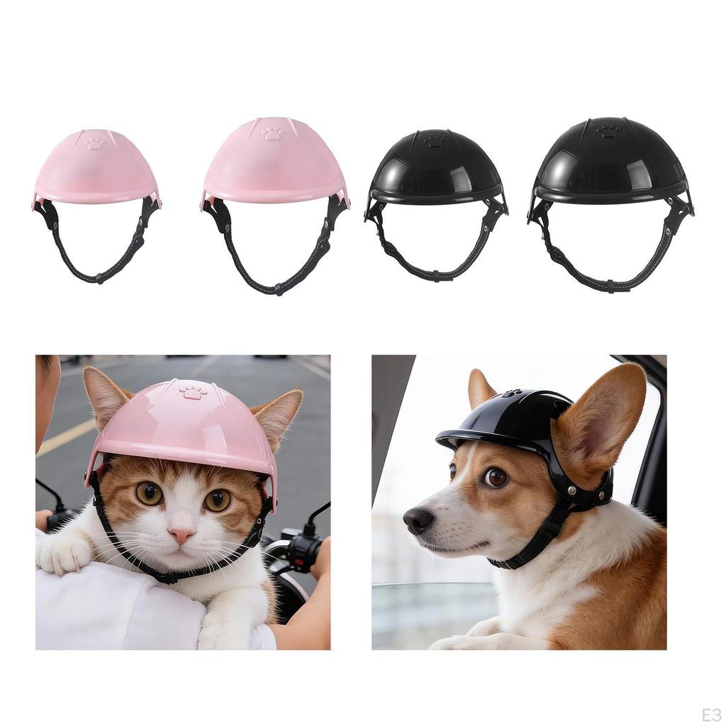 Casco per Cane Gatto Cappellino da Esterno per Pomerania Bichon Frisé Yorkshire Terrier Rosa S
