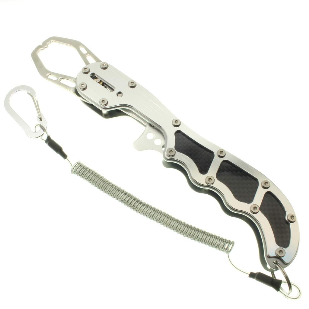 1091 Fish Carbon Fiber Fish Grip (Iregui) Grip, Pistol-Shaped (Silver)