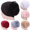 Women Flower Stretchy Turban Head Wrap Band Chemo Bandana Hijab Pleated Indian