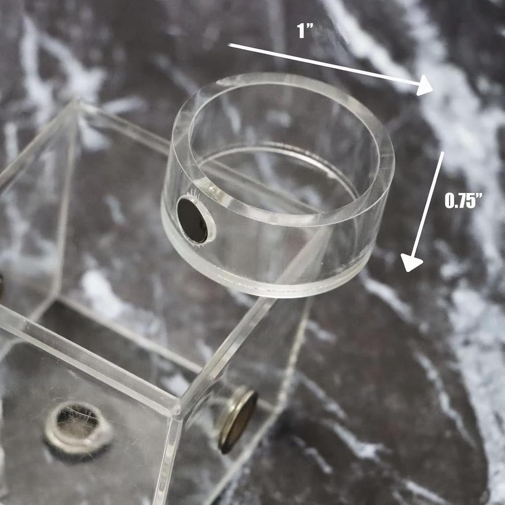 2Pcs Jumping Spider Feeding Dish, Magnetic Tiny Food Dishes Water Dish for Jumping Spider, Tarantula and Other Small Pets,Transparent