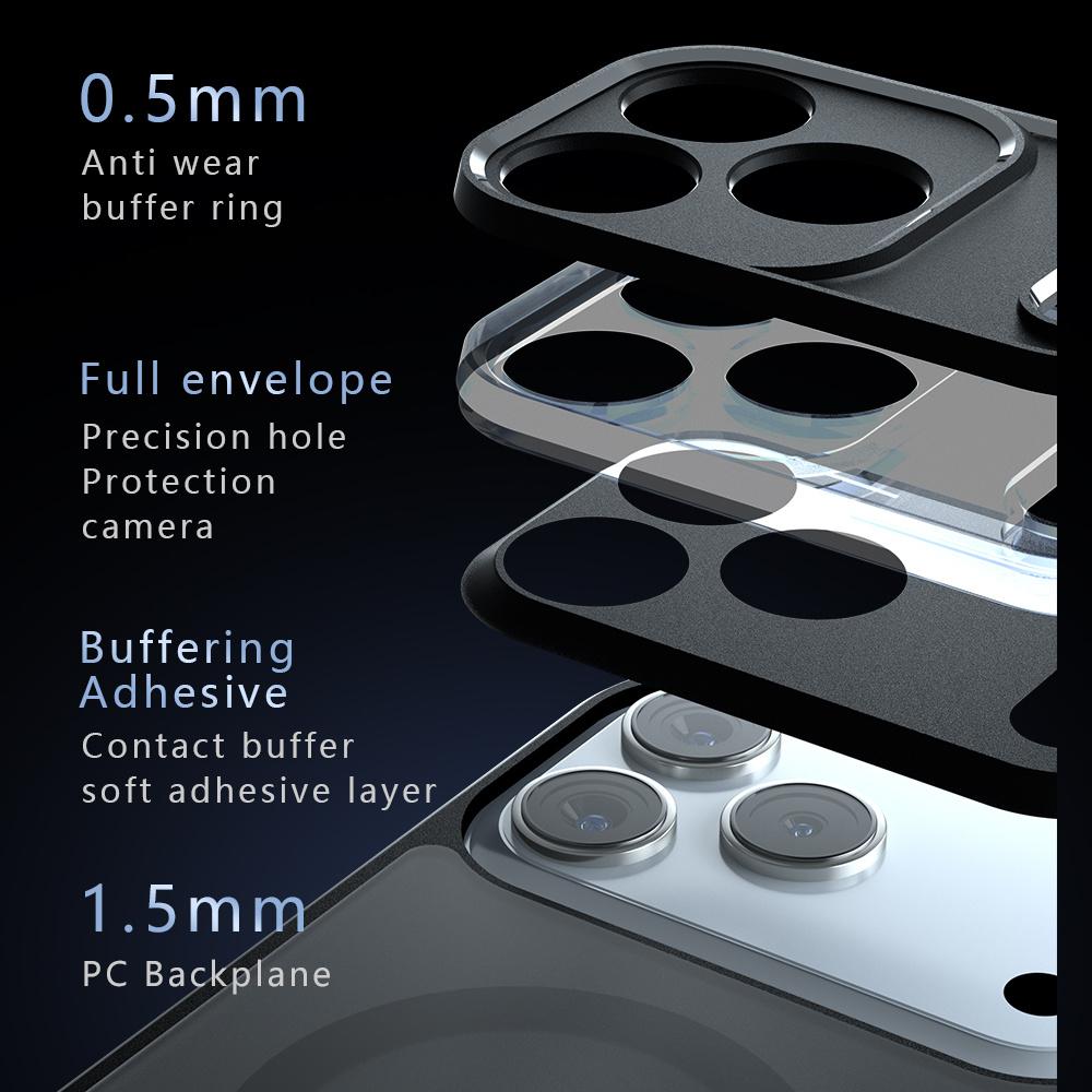 Luxury For Magsafe Matte Translucent Magnetic Phone Case For 15 16 17 Pro Max Air 16 Plus 16E Lens Protection Back Cover